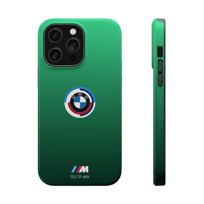 BMW G8X Isle of Man Green iPhone MagSafe Tough Case - 50 Jahre Logo and M Piping