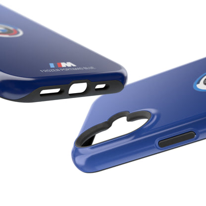 BMW G8X Frozen Portimao Blue iPhone MagSafe Tough Case - 50 Jahre Logo and M Piping