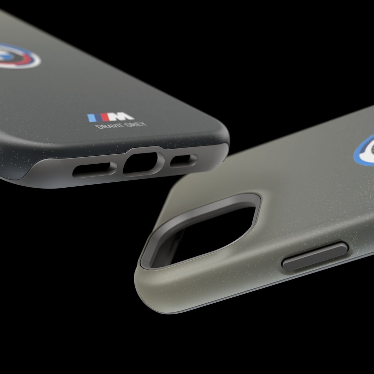 BMW G8X Dravit Grey With Gold Flecks iPhone MagSafe Tough Case - 50 Jahre Logo and M Piping