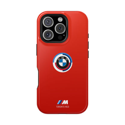 BMW G8X Toronto Red iPhone MagSafe Tough Case - 50 Jahre Logo and M Piping