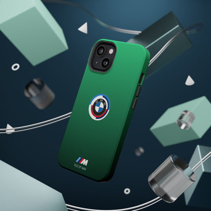 BMW G8X Isle of Man Green iPhone MagSafe Tough Case - 50 Jahre Logo and M Piping