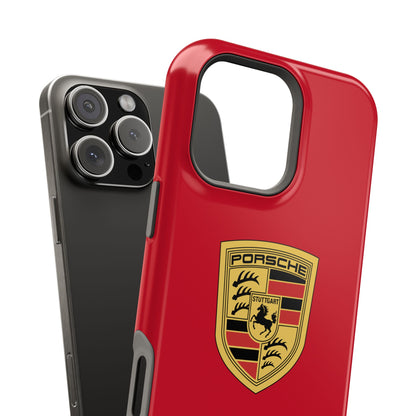 iPhone MagSafe Tough Case - Porsche Crest - Dark Red Gloss/Matte - iPhone 14-16 Pro Max