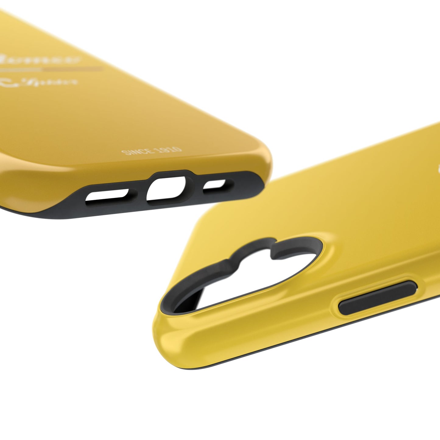 MagSafe® Dual Layer iPhone Case - Alfa Romeo 4C Spider Design in White on Giallo Prototipo