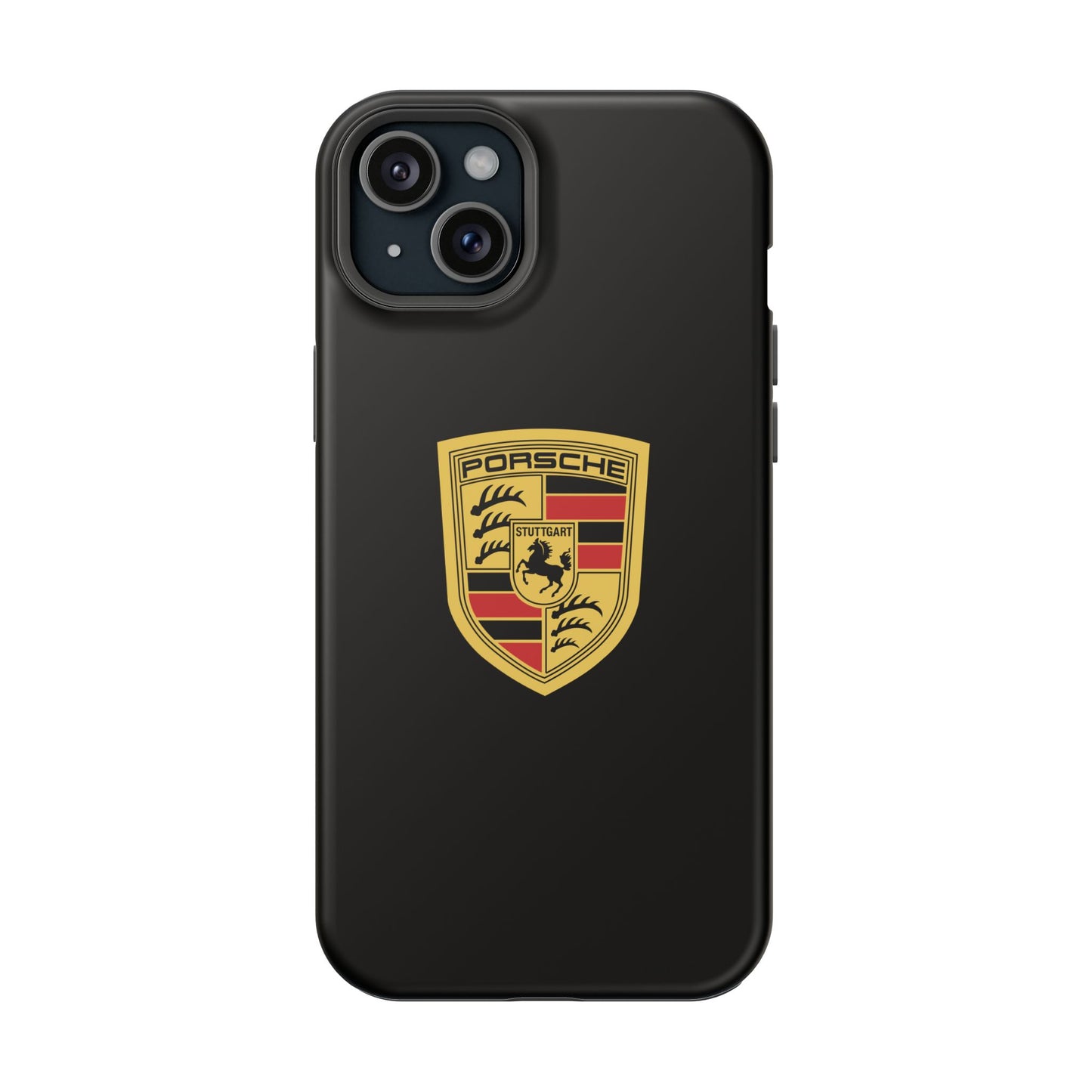 Porsche Crest iPhone MagSafe Elegance Case - iPhone 13 through 16 Pro Max - Black Gloss or Matte