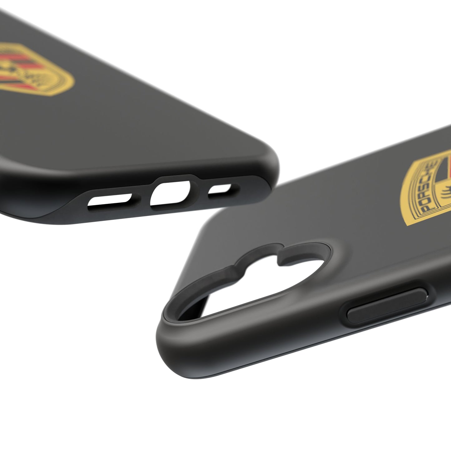 Porsche Crest iPhone MagSafe Elegance Case - iPhone 13 through 16 Pro Max - Black Gloss or Matte