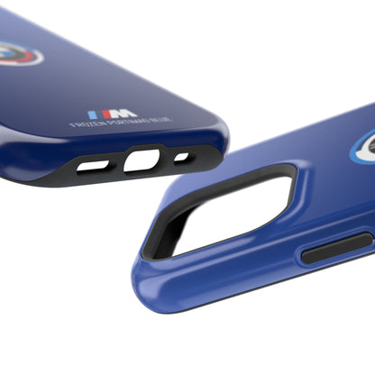 BMW G8X Frozen Portimao Blue iPhone MagSafe Tough Case - 50 Jahre Logo and M Piping