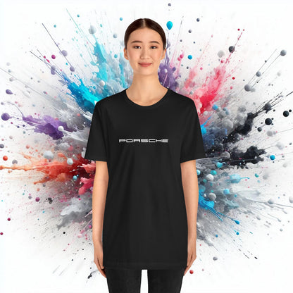 Porsche inspiriertes Logo Bella+Canvas Kurzarm-T-Shirt – 16 Farben – ethisches Unisex-Baumwoll-T-Shirt – hergestellt in den USA