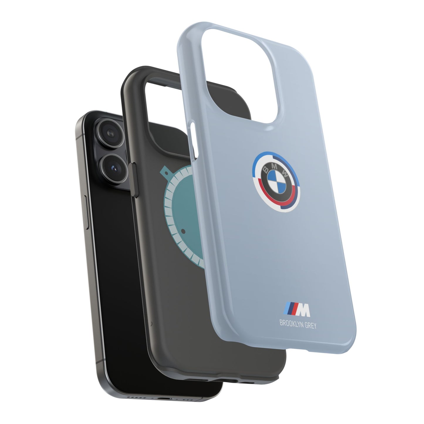 BMW G8X Brooklyn Grey iPhone MagSafe Tough Case - 50 Jahre Logo and M Piping