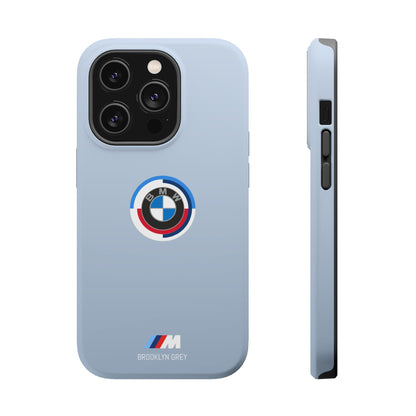 BMW G8X Brooklyn Grey iPhone MagSafe Tough Case - 50 Jahre Logo and M Piping