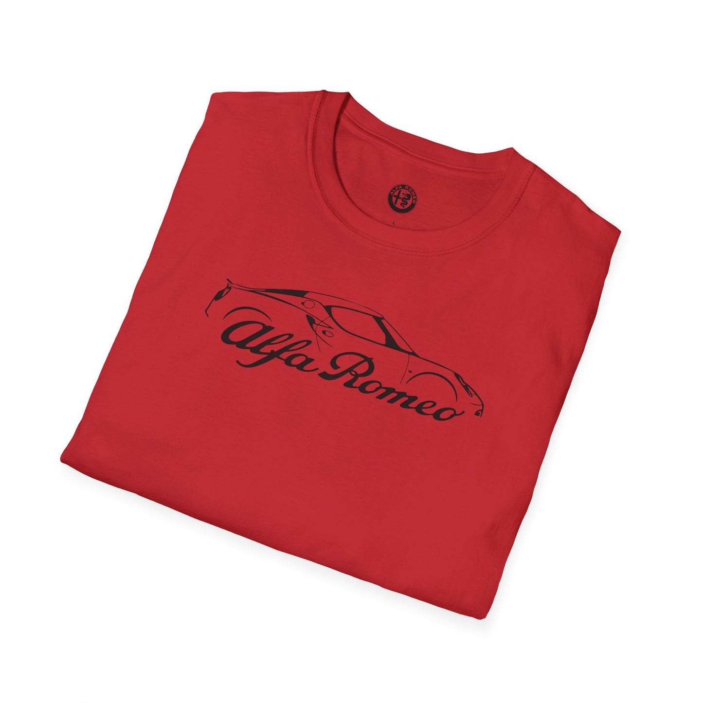 Alfa Romeo 4C Silhouette T-Shirt - Unisex Softstyle by Gildan - 100% Cotton Comfort - Casual & Stylish - Perfect for 4C Owners