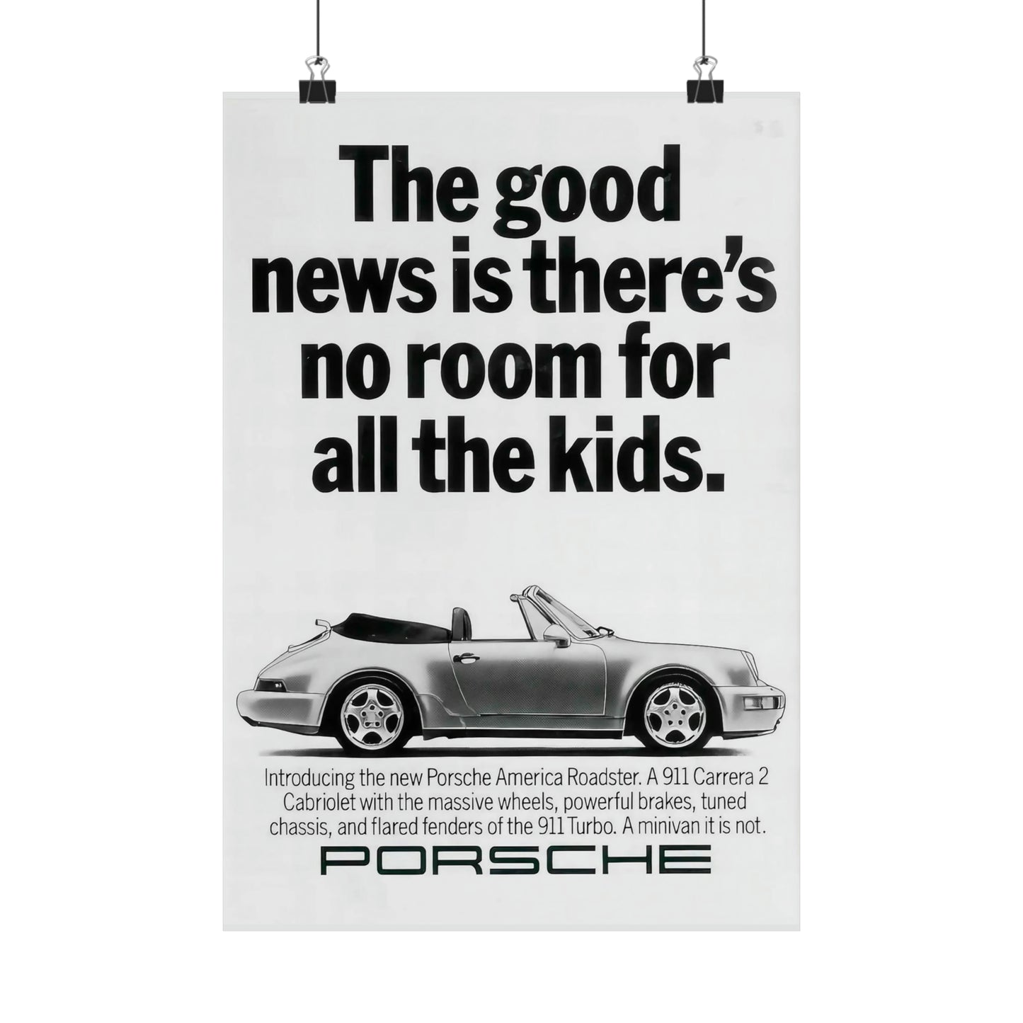 Vintage Porsche Ad Poster - Carrera 911 2 Cabriolet