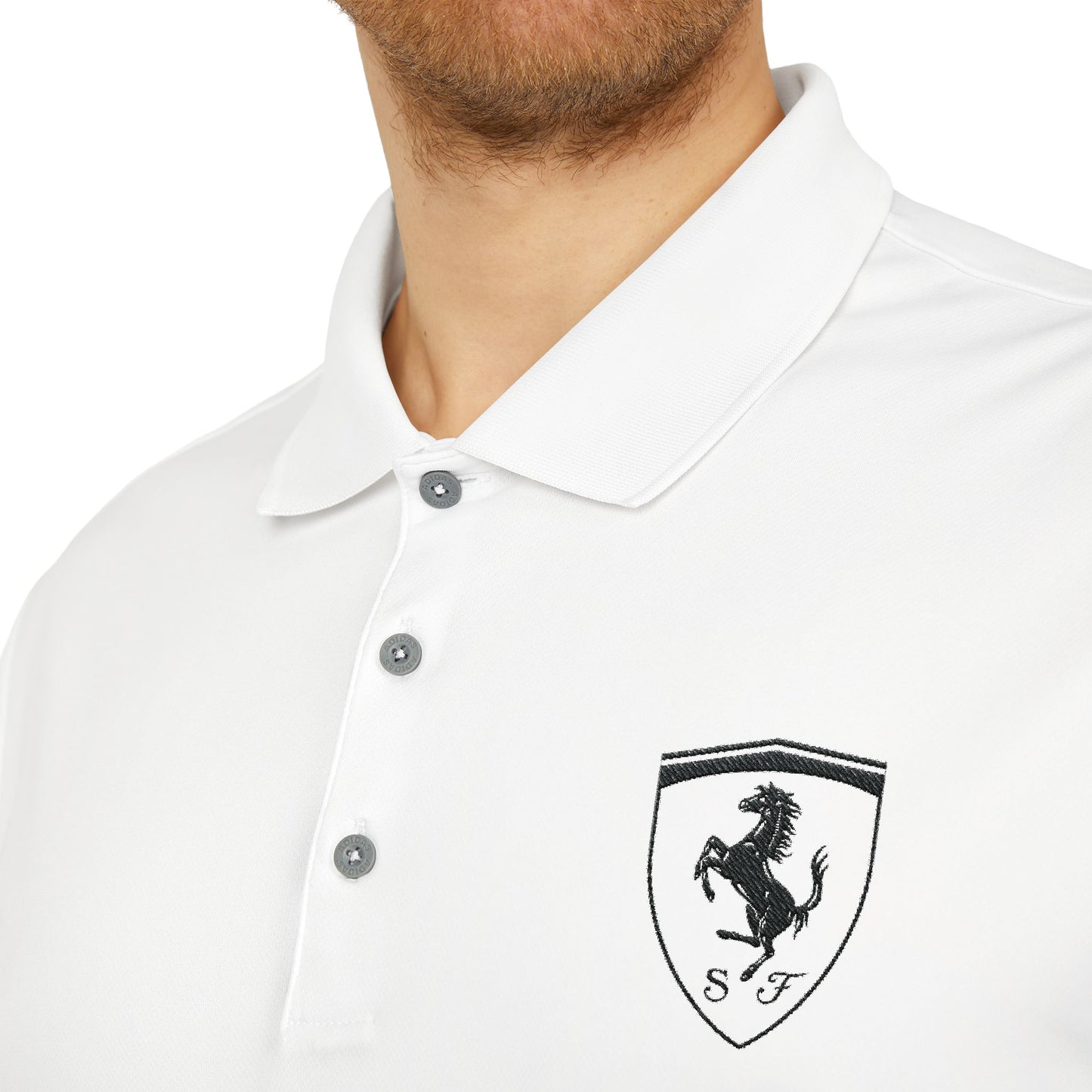 adidas Unisex Performance Polo with Ferrari Scuderia Silhouette Embroidery – Stylish & Functional - Multiple Colors