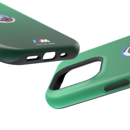 BMW G8X Isle of Man Green iPhone MagSafe Tough Case - 50 Jahre Logo and M Piping