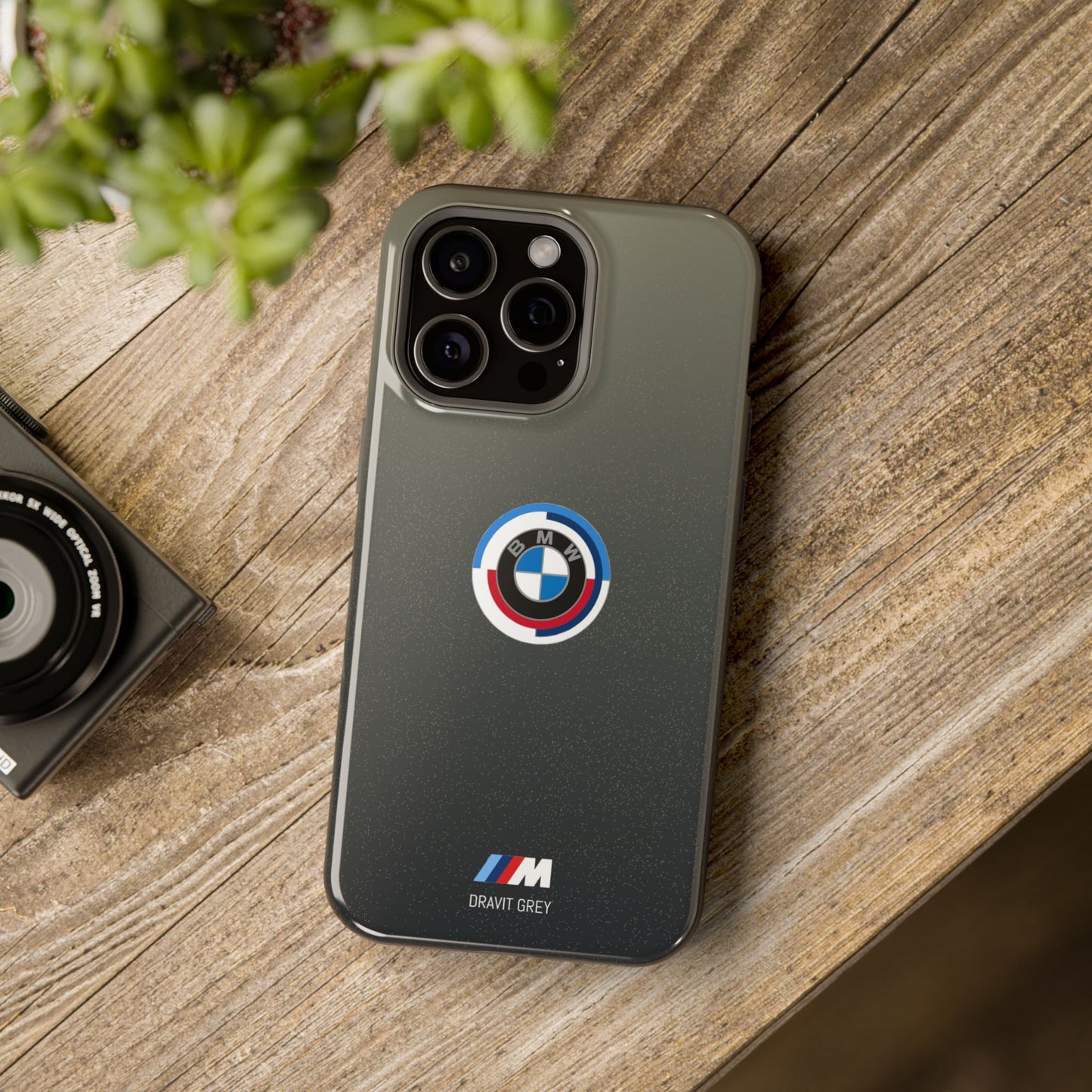 BMW G8X Dravit Grey With Gold Flecks iPhone MagSafe Tough Case - 50 Jahre Logo and M Piping