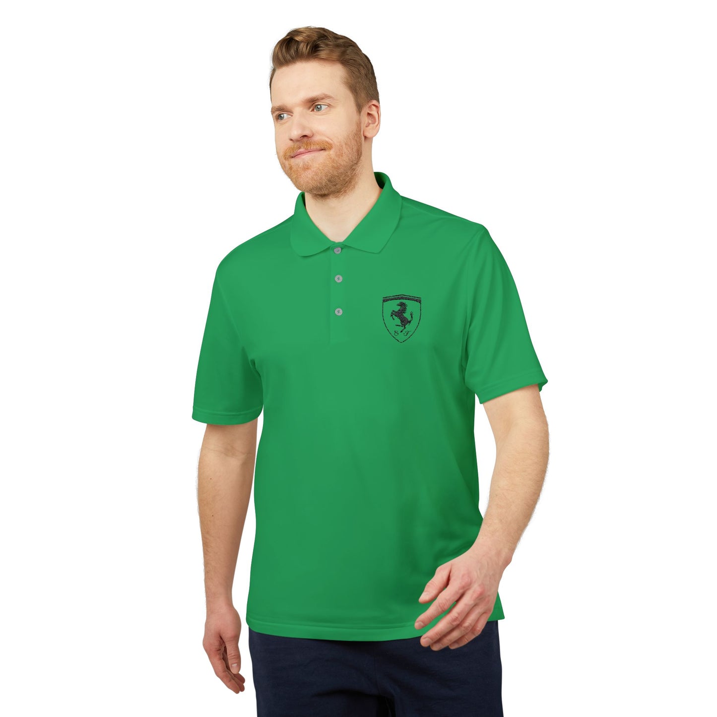 adidas Unisex Performance Polo with Ferrari Scuderia Silhouette Embroidery – Stylish & Functional - Multiple Colors