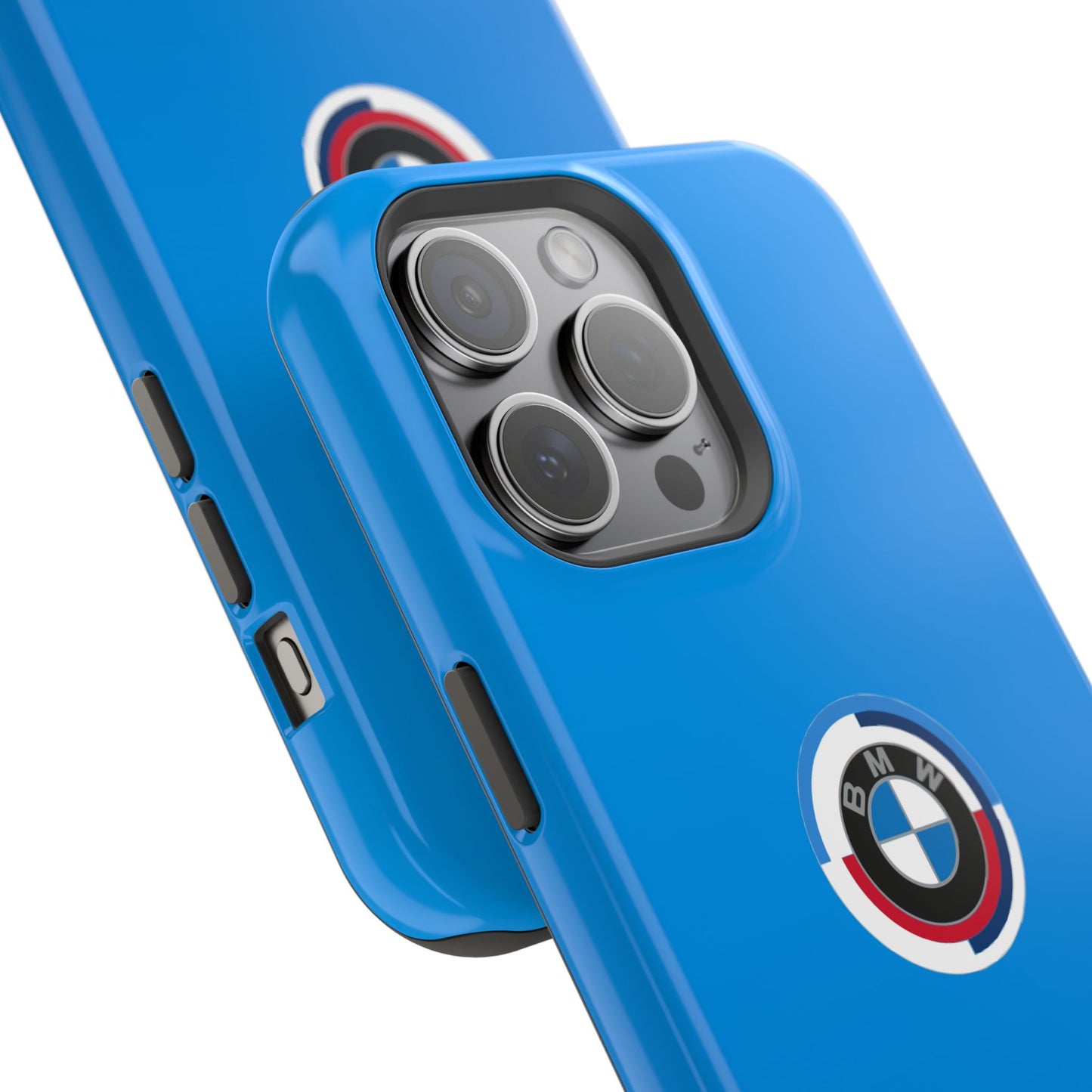 BMW G8X Daytona Blue iPhone MagSafe Tough Case - 50 Jahre Logo and M Piping