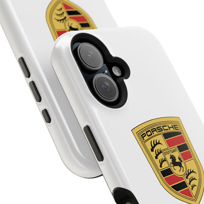 iPhone MagSafe Tough Case - Porsche Crest - White Gloss/Matte - iPhone 14-16 Pro Max