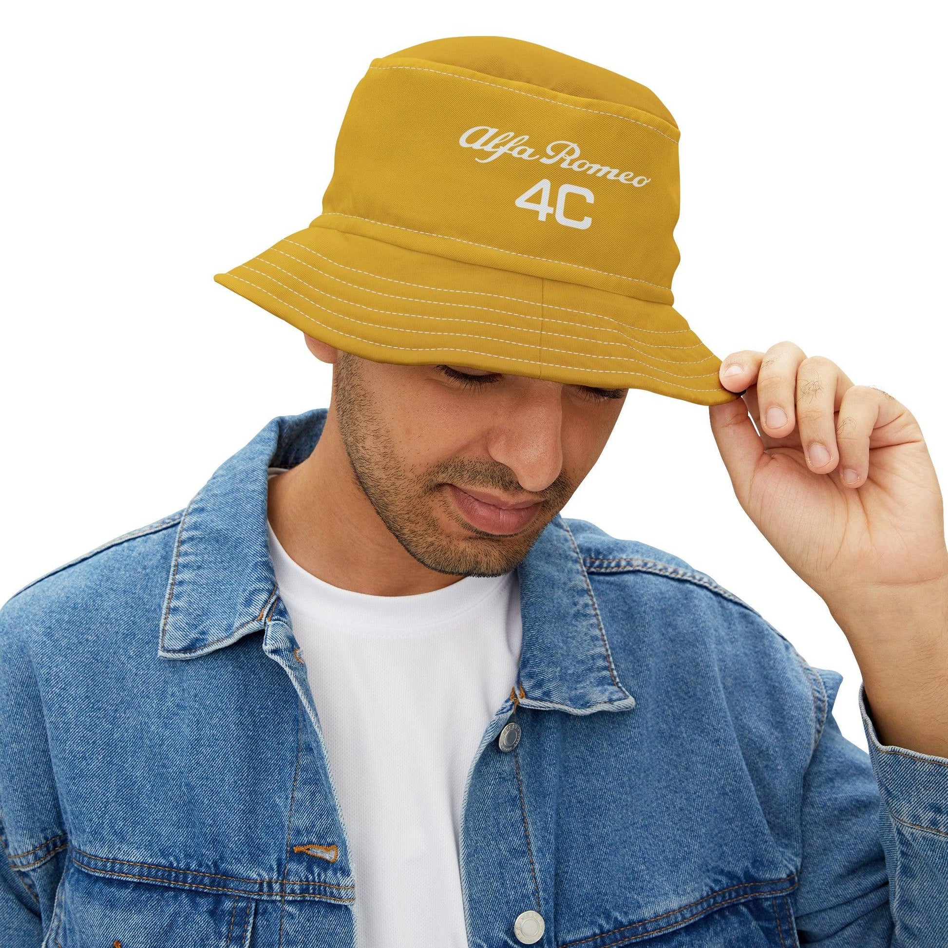 Alfa Romeo 4C Bucket Hat - Giallo Prototipo Yellow, Made in USA - AI Print Spot