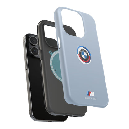 BMW G8X Brooklyn Grey iPhone MagSafe Tough Case - 50 Jahre Logo and M Piping