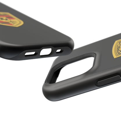 Porsche Crest iPhone MagSafe Elegance Case - iPhone 13 through 16 Pro Max - Black Gloss or Matte