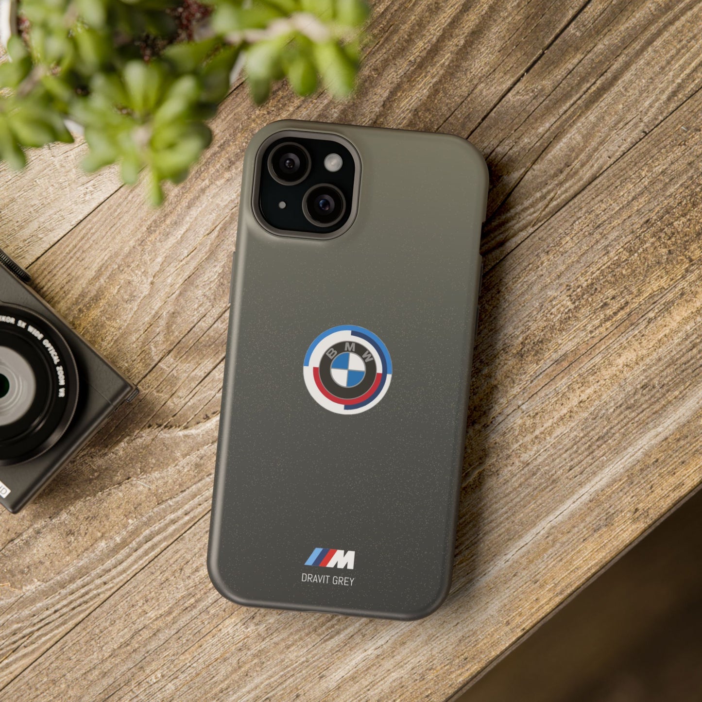 BMW G8X Dravit Grey With Gold Flecks iPhone MagSafe Tough Case - 50 Jahre Logo and M Piping