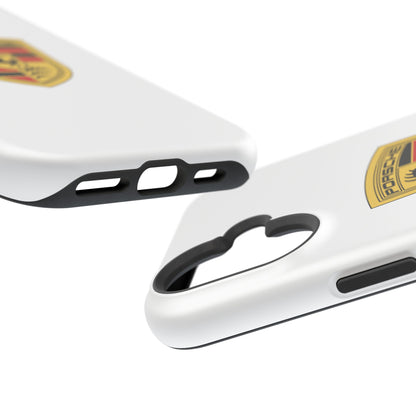 iPhone MagSafe Tough Case - Porsche Crest - White Gloss/Matte - iPhone 14-16 Pro Max