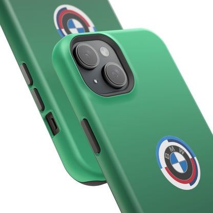 BMW G8X Isle of Man Green iPhone MagSafe Tough Case - 50 Jahre Logo and M Piping