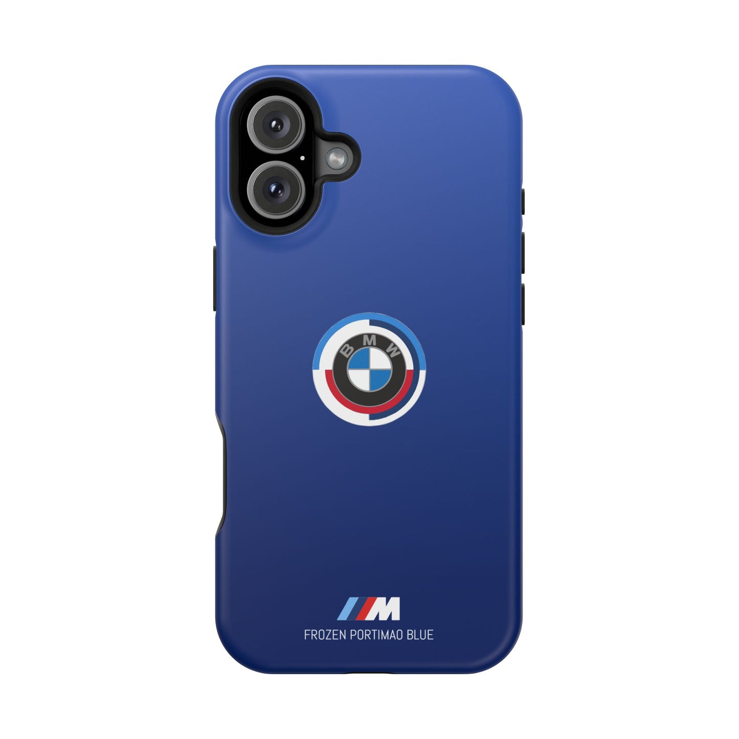 BMW G8X Frozen Portimao Blue iPhone MagSafe Tough Case - 50 Jahre Logo and M Piping