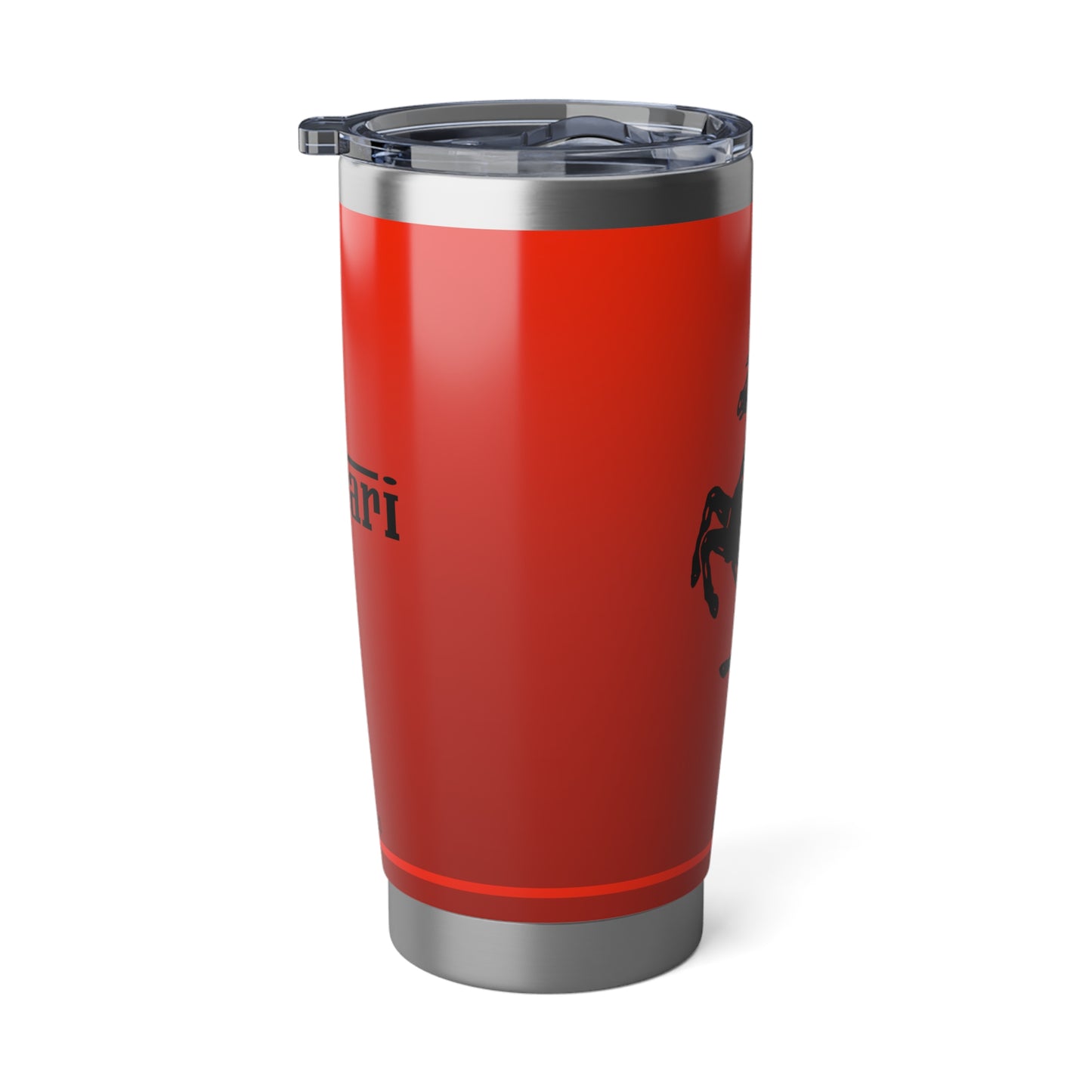 Ferrari Red 20oz Double Wall Insulated Stainless Steel Tumbler with Iconic Black Prancing Horse and Ferrari Script