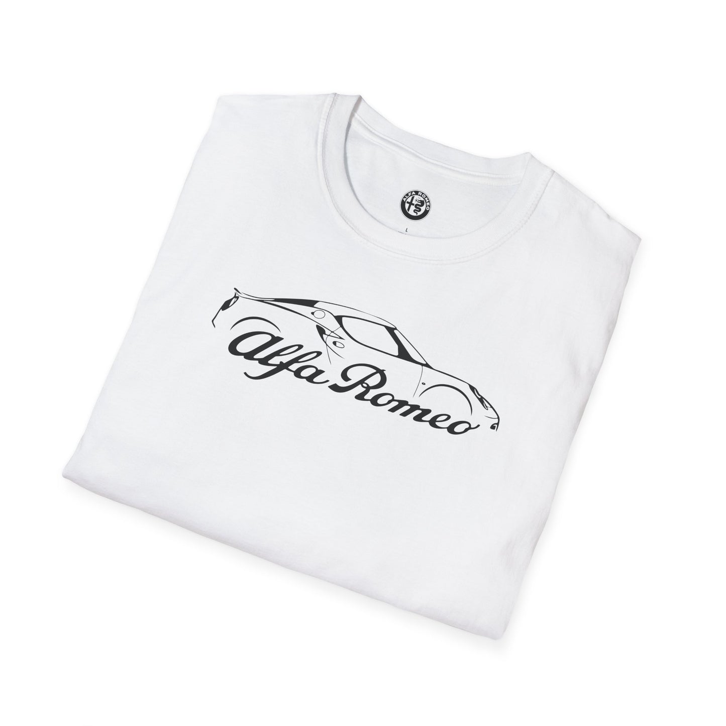 Alfa Romeo 4C Silhouette T-Shirt - Unisex Softstyle by Gildan - 100% Cotton Comfort - Casual & Stylish - Perfect for 4C Owners