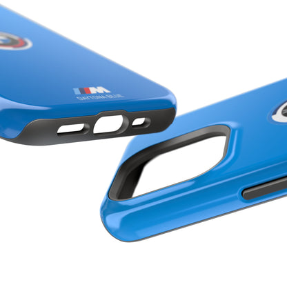 BMW G8X Daytona Blue iPhone MagSafe Tough Case - 50 Jahre Logo and M Piping