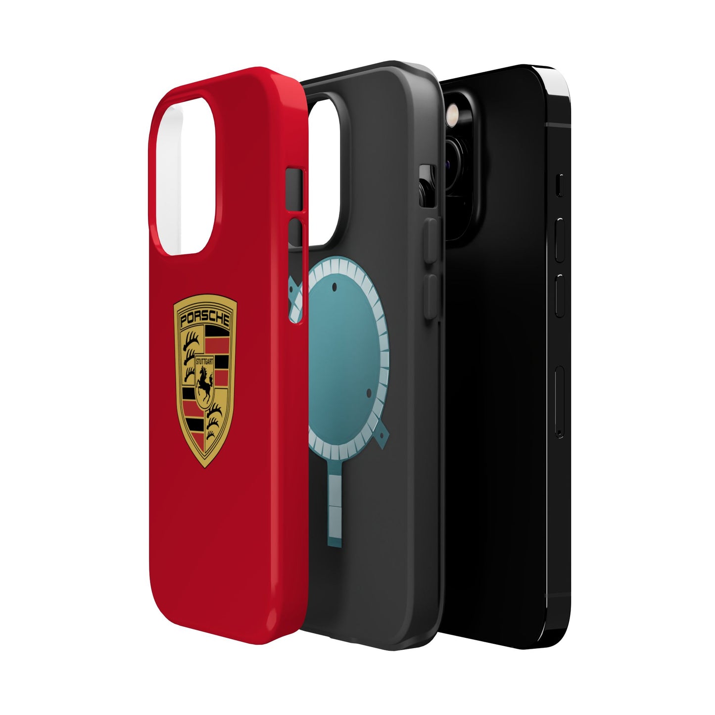 iPhone MagSafe Tough Case - Porsche Crest - Dark Red Gloss/Matte - iPhone 14-16 Pro Max