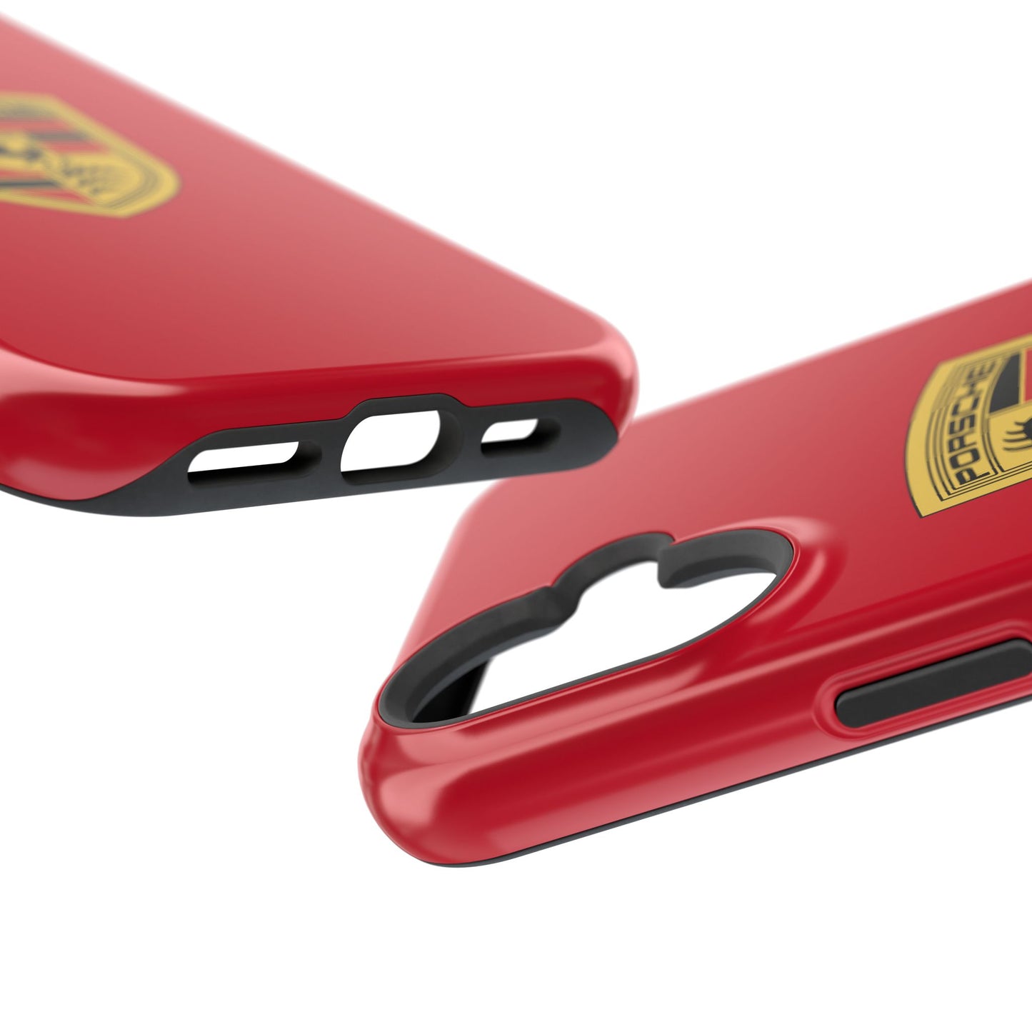 iPhone MagSafe Tough Case - Porsche Crest - Dark Red Gloss/Matte - iPhone 14-16 Pro Max