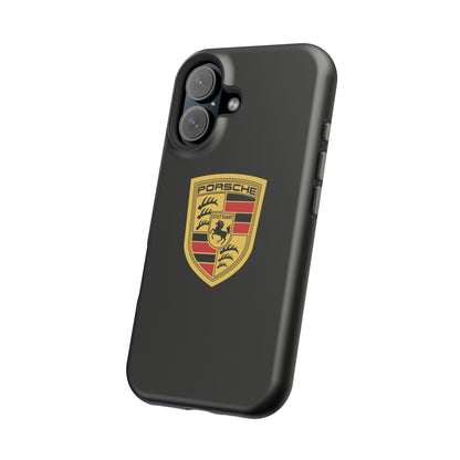 Porsche Crest iPhone MagSafe Elegance Case - iPhone 13 through 16 Pro Max - Black Gloss or Matte