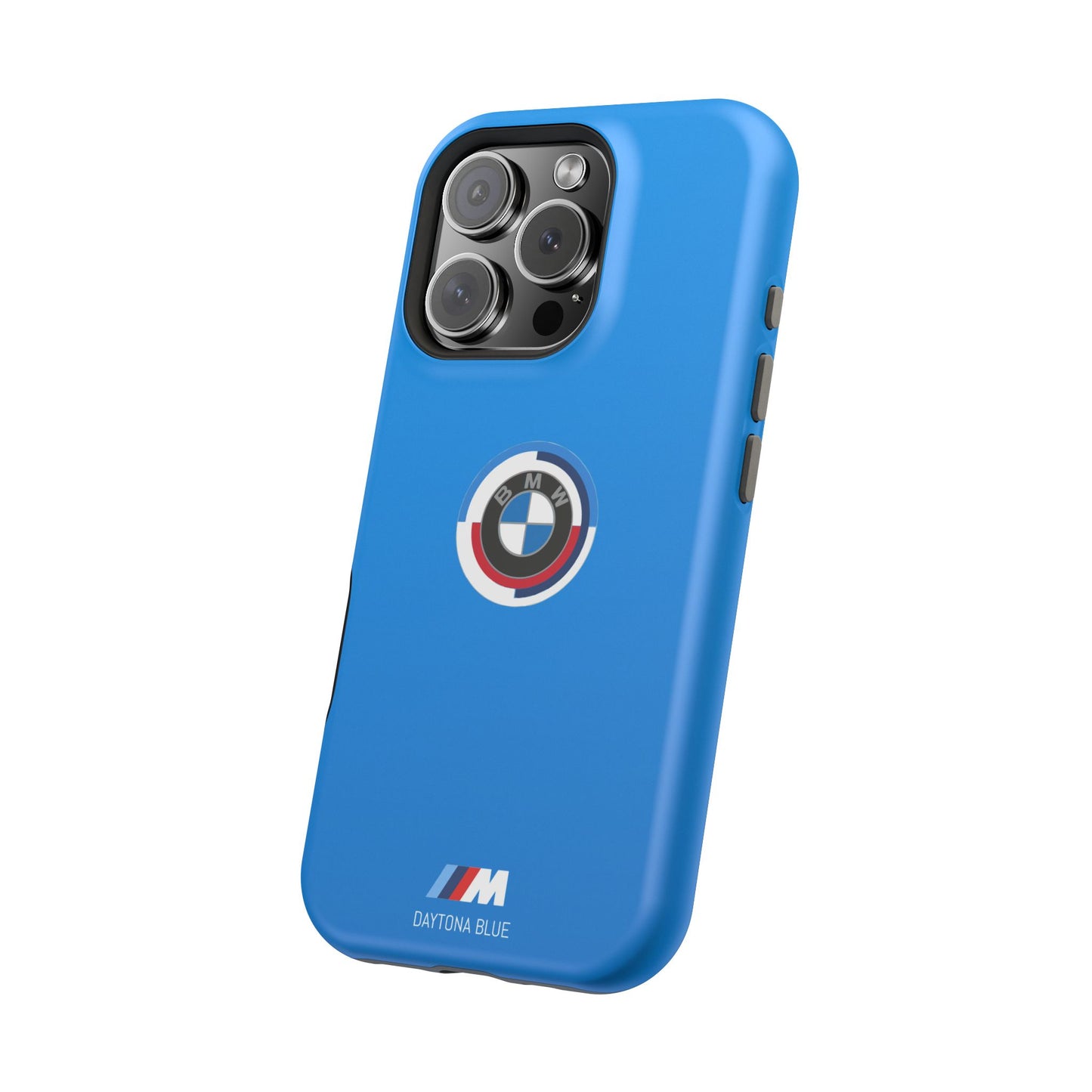 BMW G8X Daytona Blue iPhone MagSafe Tough Case - 50 Jahre Logo and M Piping