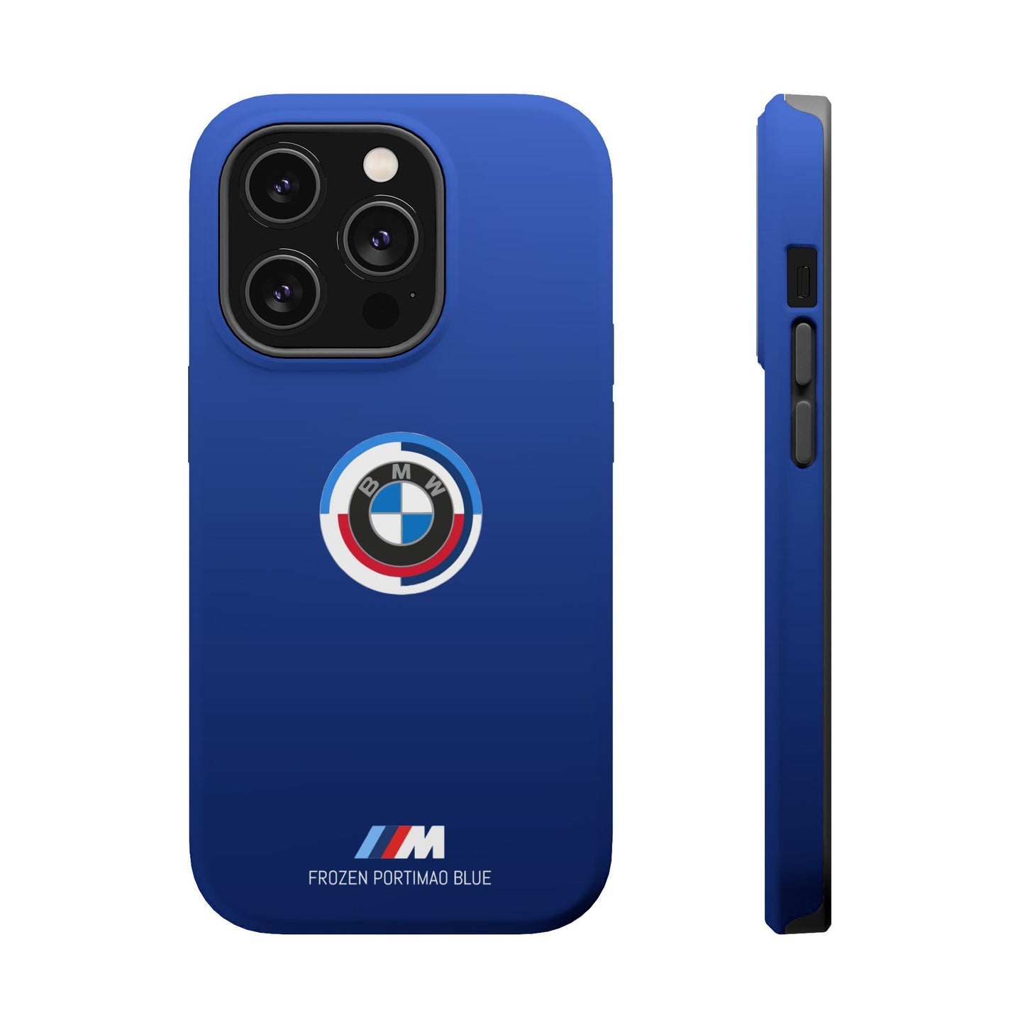 BMW G8X Frozen Portimao Blue iPhone MagSafe Tough Case - 50 Jahre Logo and M Piping