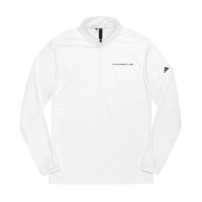 Adidas® Quarter-Zip Pullover - Porsche Script Logo in Black Embroidery