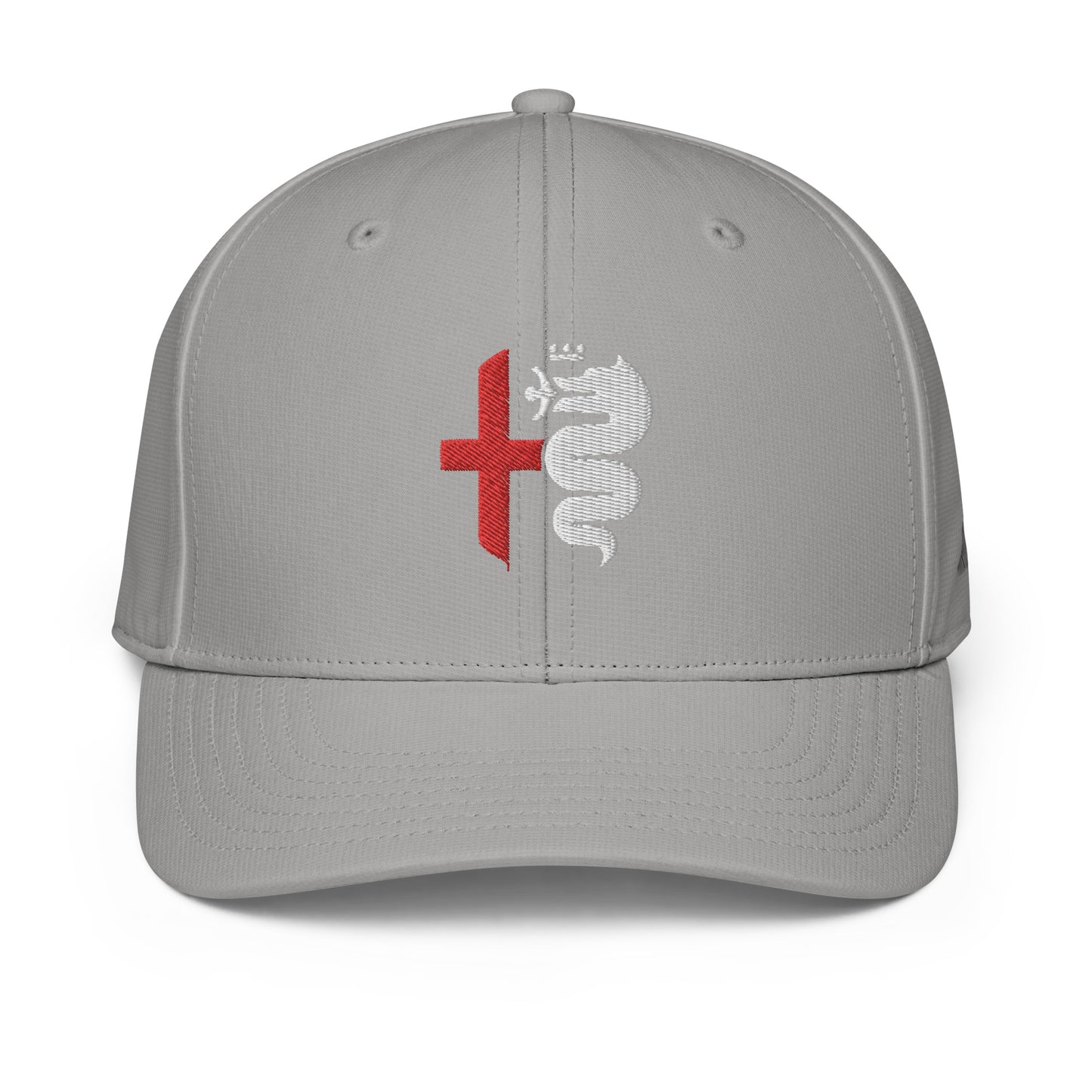 adidas® Alfa Romeo Performance Cap - Biscione Snake & Cross in Rosso & White, Quadrifoglio Verde 1910 Rear - 6 Colors