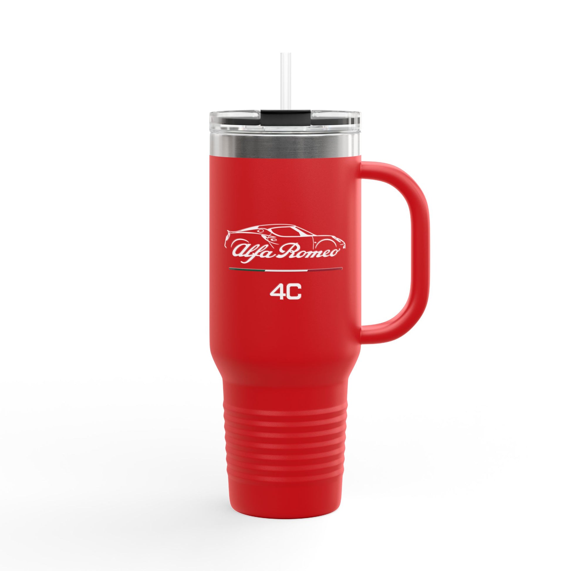 Alfa Romeo 4C Coupe 40oz Insulated Travel Mug with Dual-Script Design - AI Print Spot