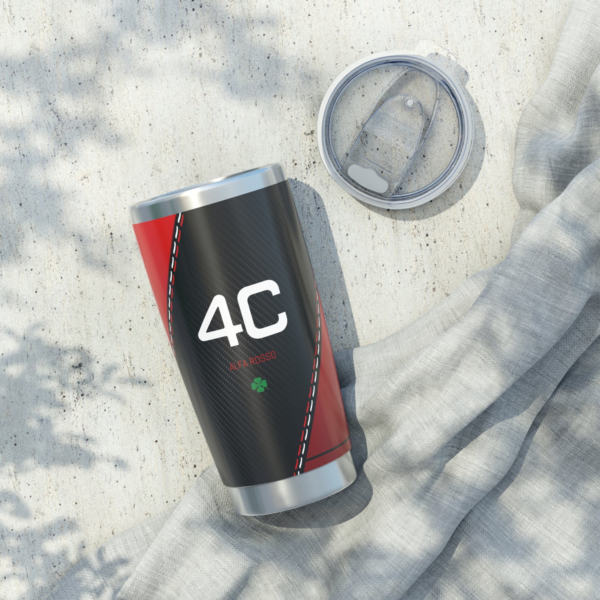 Alfa Romeo 4C Exclusive Vagabond 20oz Tumbler - Alfa Rosso Gloss + Carbon Fiber Finish - AI Print Spot