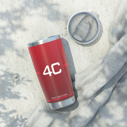 Alfa Romeo 4C Tumbler - 20oz Insulated Travel Mug, Rosso Competizione - Ideal for Racing Enthusiasts - AI Print Spot