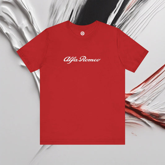 Alfa Romeo Bella+Canvas Short Sleeve Tee - Ethical Unisex Cotton T-Shirt - Made in USA - AI Print Spot