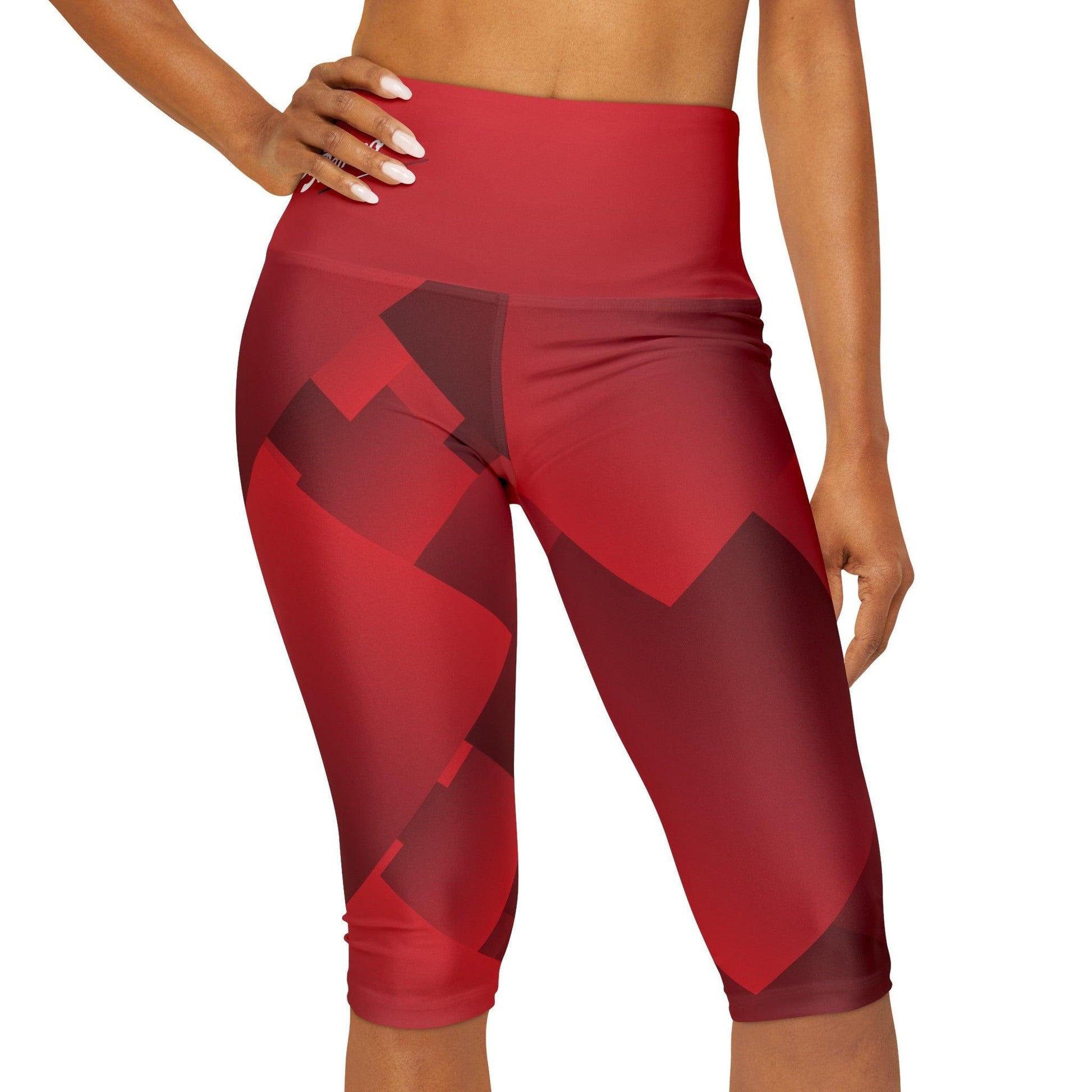 Alfa Romeo Capri Yoga Leggings - 4-Way Stretch, Rosso Etna Gradient - AI Print Spot