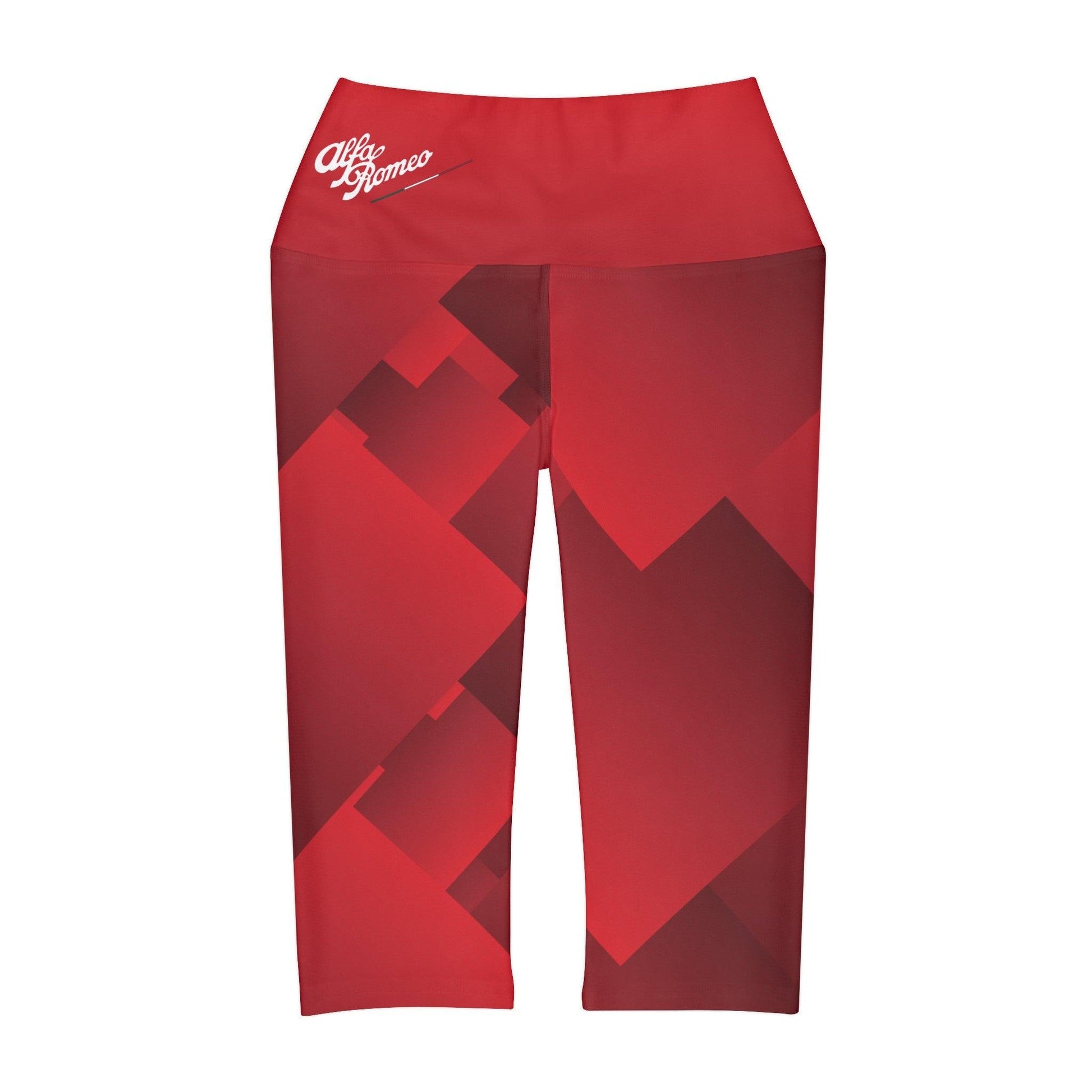 Alfa Romeo Capri Yoga Leggings - 4-Way Stretch, Rosso Etna Gradient - AI Print Spot