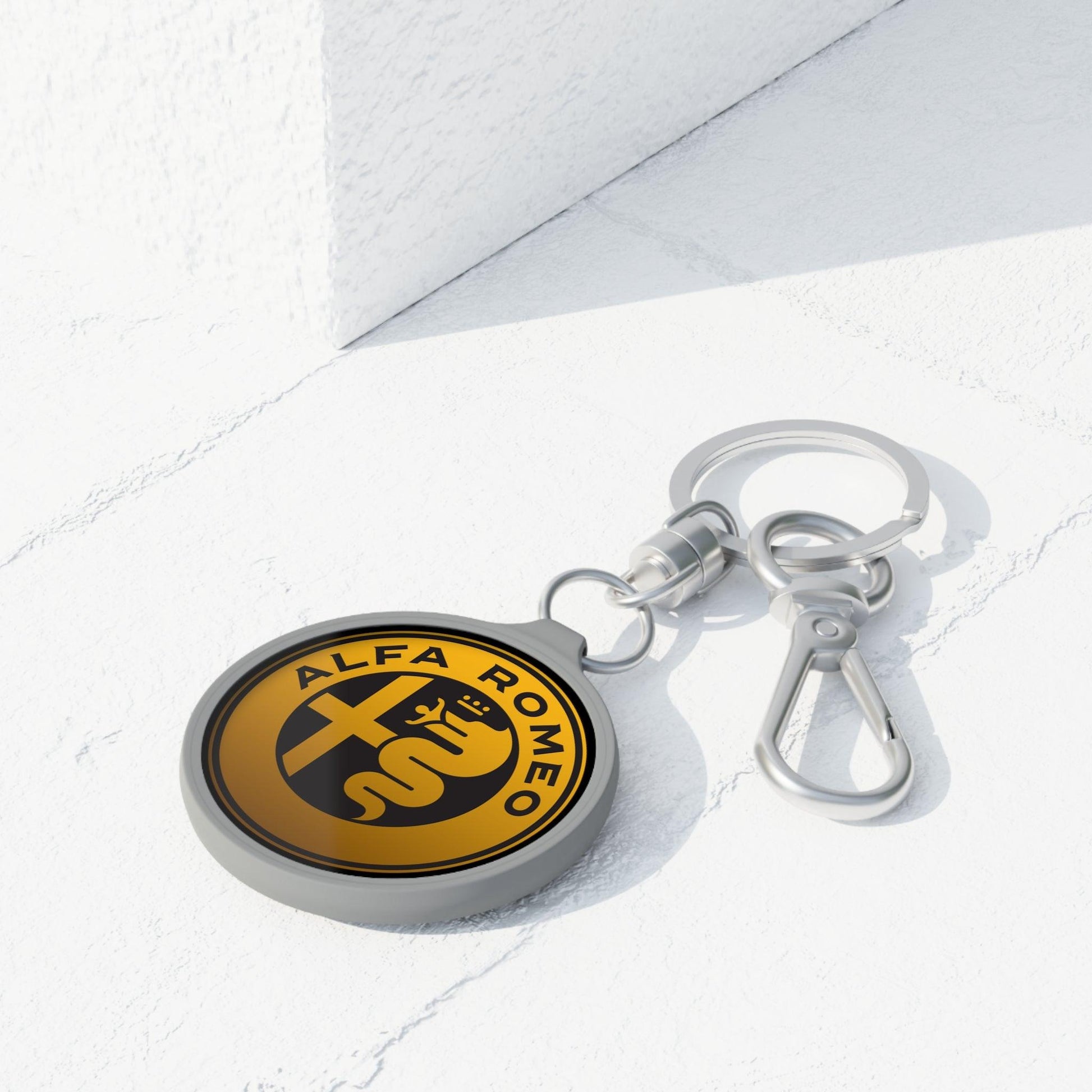 Alfa Romeo Custom Keyring - Acrylic & TPU in GTAm Ocra GT & Black - AI Print Spot