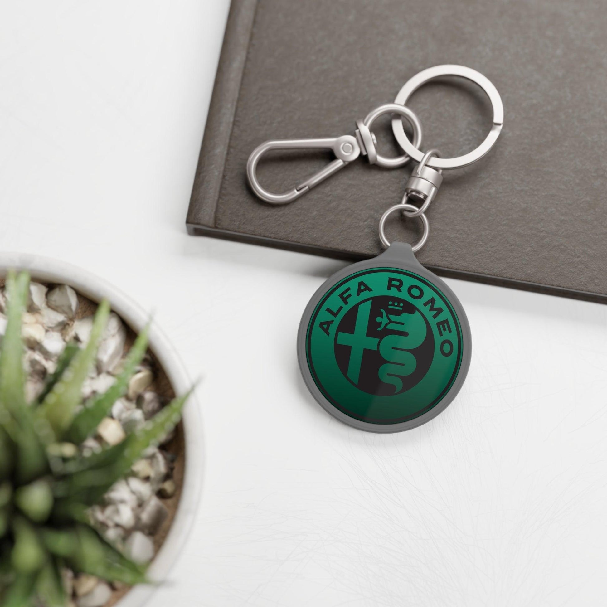 Alfa Romeo Custom Keyring - Acrylic & TPU in Verde Montreal - AI Print Spot