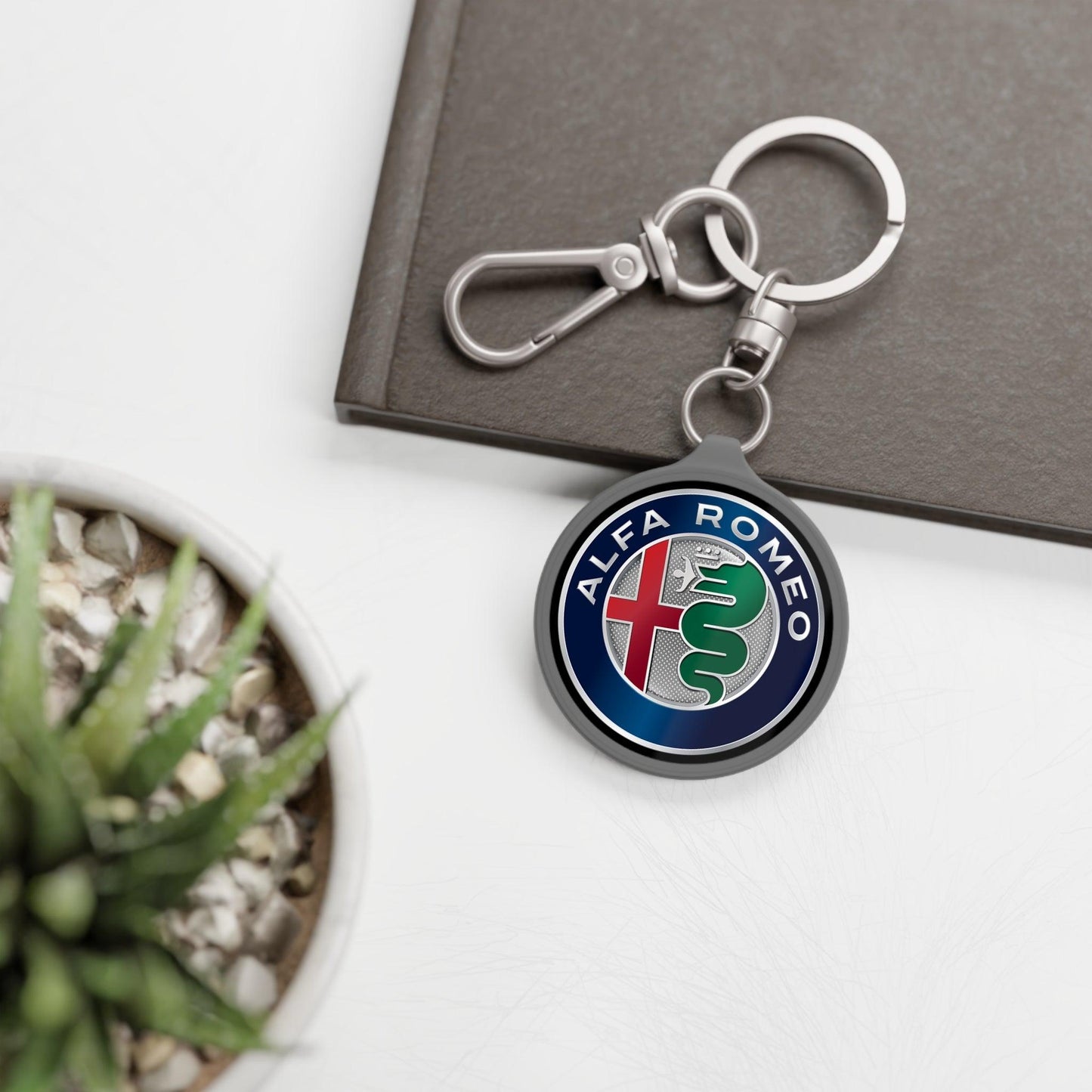 Alfa Romeo Custom Keyring - Acrylic & TPU with Alfa Full Color Badge - AI Print Spot