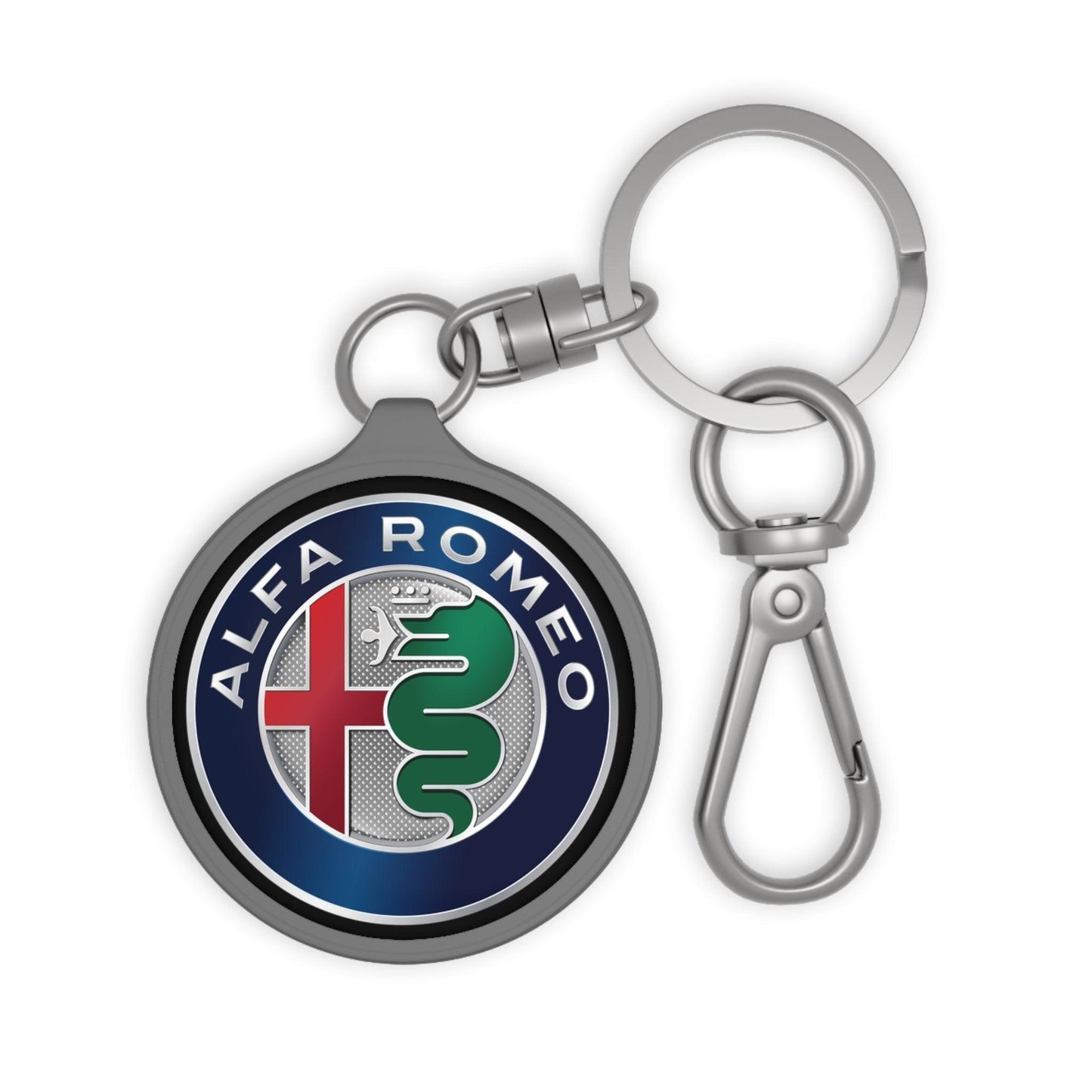 Alfa Romeo Custom Keyring - Acrylic & TPU with Alfa Full Color Badge - AI Print Spot