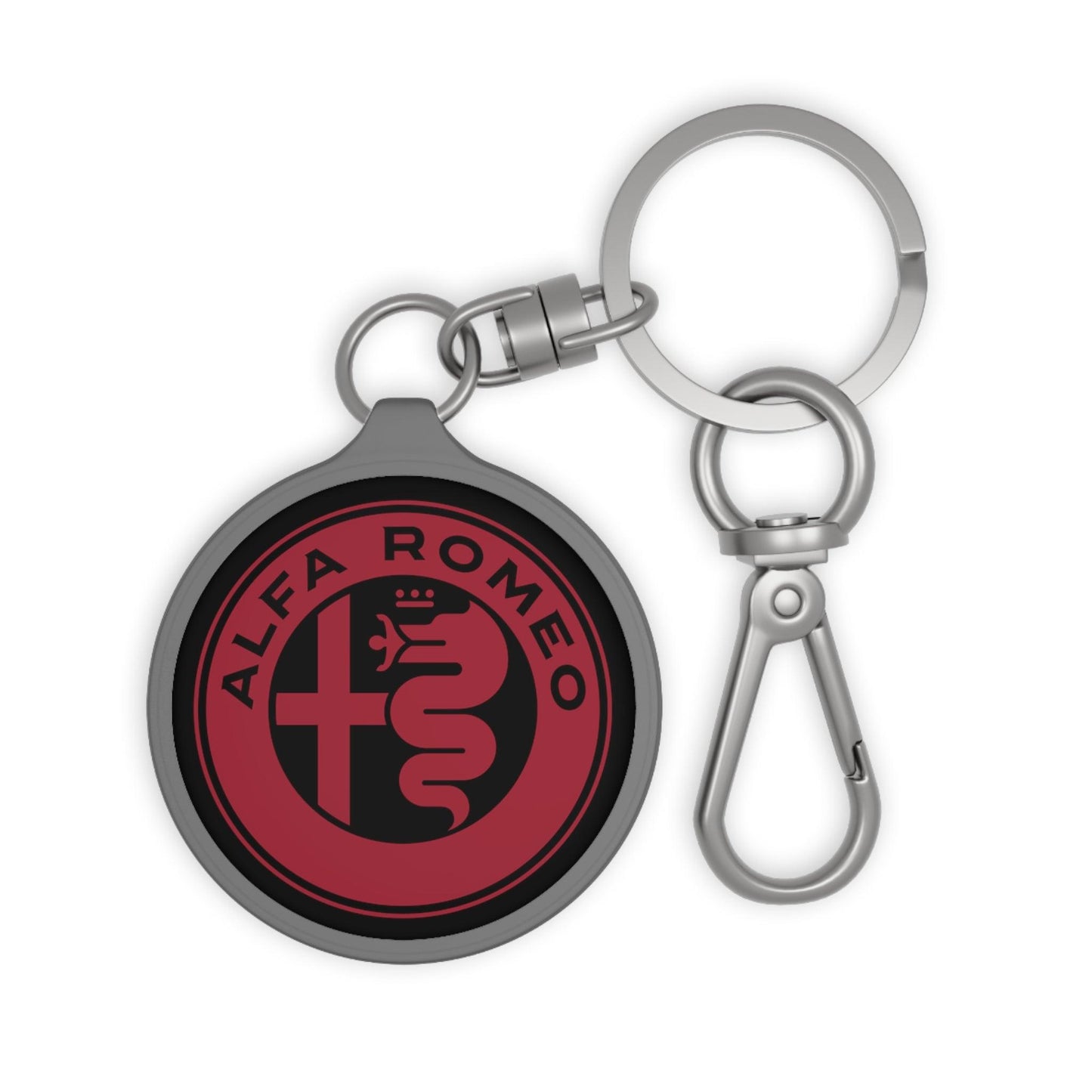 Alfa Romeo Custom Keyring - Acrylic & TPU with Alfa Rosso Badge - AI Print Spot