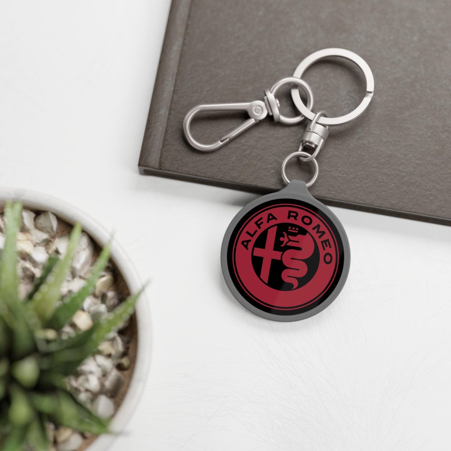 Alfa Romeo Custom Keyring - Acrylic & TPU with Alfa Rosso Badge - AI Print Spot